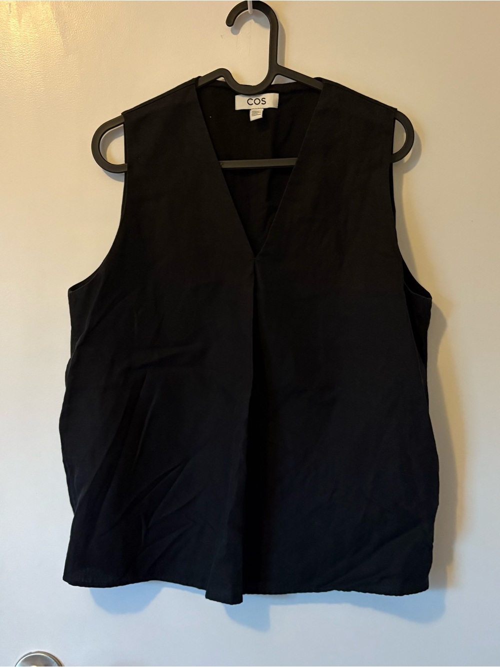COS Black V-Neck Sleeveless Top